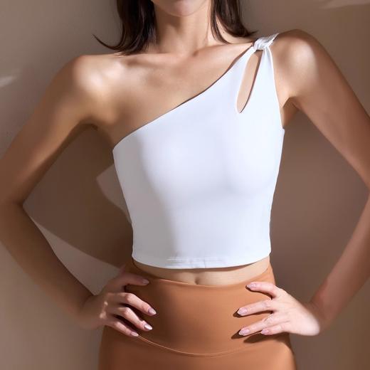 【126元任选2件】跃牌【漫西】系列 斜肩运动背心时尚透气瑜伽服跑步健身裤瑜伽服套装Y266 商品图3