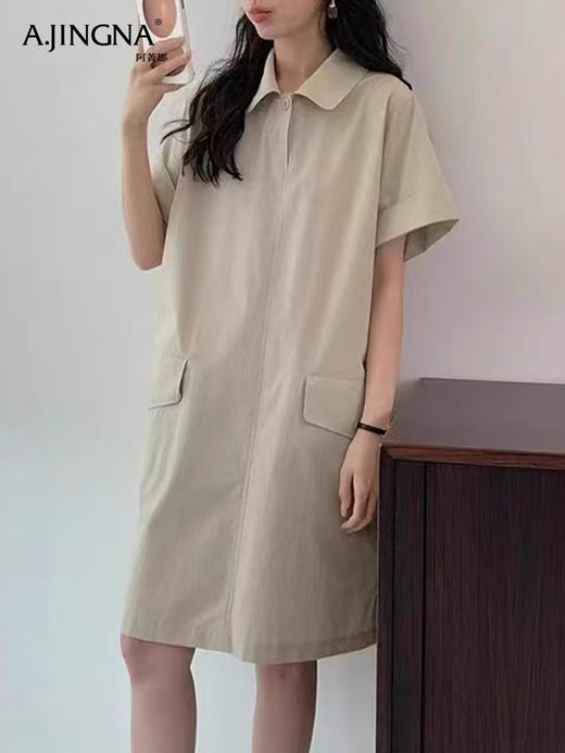 【挺括有型】阿菁娜时尚大口袋POLO领连衣裙F30X212090 商品图0