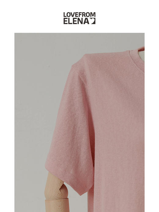  “仲夏诗行”酶洗棉麻 法式简约短袖T恤 商品图2