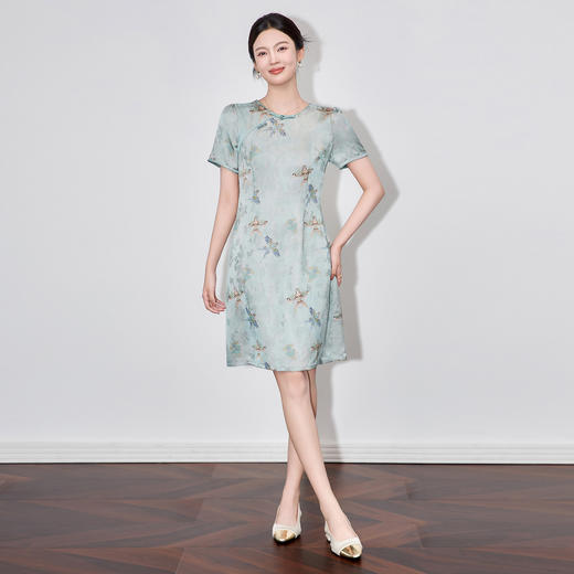 「高货wl」全新升级【铂金会员358/天猫479/差价121】(94854)洛诗琳国风提花改良旗袍裙2025夏季气质显瘦香云纱连衣裙 商品图0