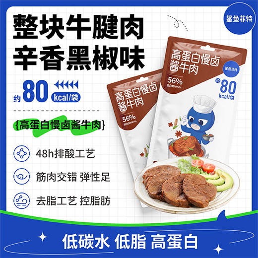 【41%高蛋白】鲨鱼菲特高蛋白牛腱肉50g*10包/20包-送赠品 商品图1