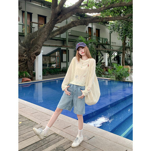 <曾小咸推荐>韩系可爱创意印花薄款夏季长袖T恤 商品图2