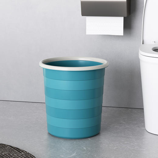 【批发】美丽雅时尚带压圈双色垃圾桶颜色随机 1个 商品图2