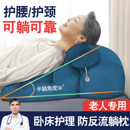 【卧床护理，术后垫高/防反流】卧床老人护理靠背斜躺 反流体位垫 胃食管胆汁斜坡床垫 防反酸腰靠枕-QQ 商品图0