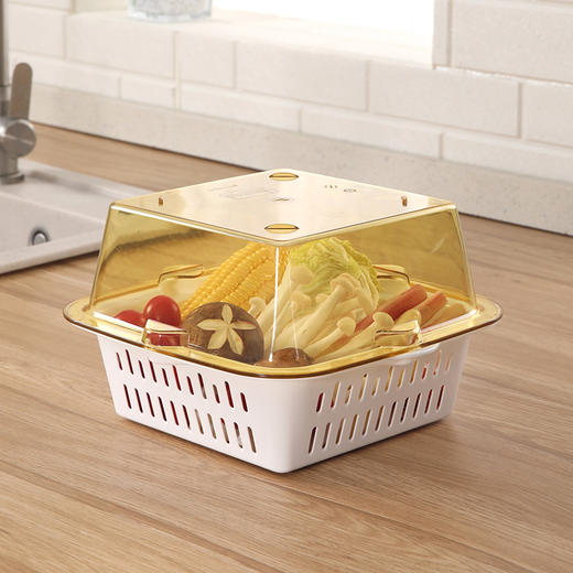 【批发】美丽雅厨房双层晶透洗水果篮多用洗菜篮颜色随机 1套 商品图8