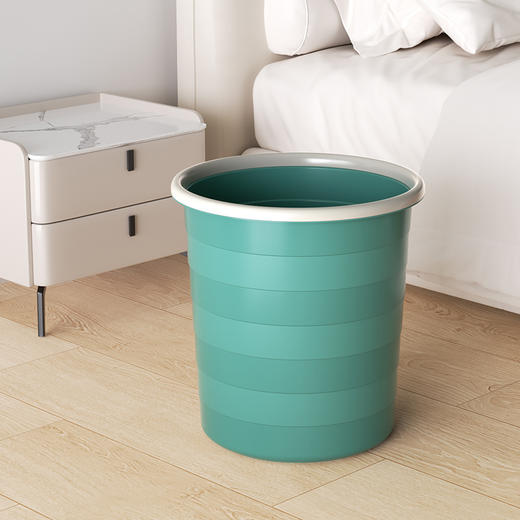 【批发】美丽雅时尚带压圈双色垃圾桶颜色随机 1个 商品图1