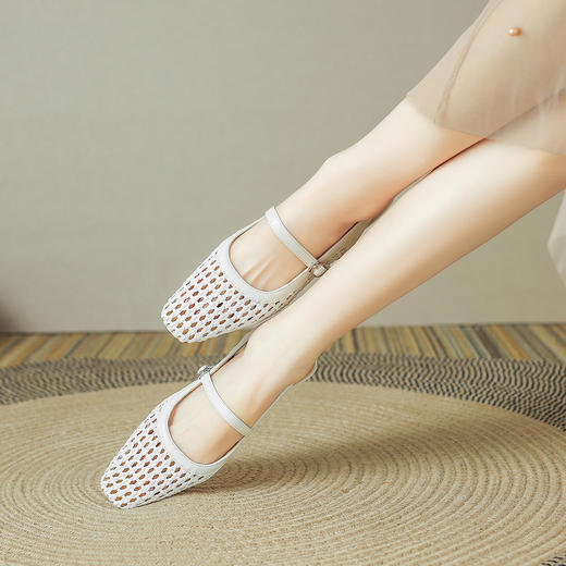 品质好货|Safiya/索菲娅2025网面透气编织感中后空凉鞋SFD2114738 商品图2