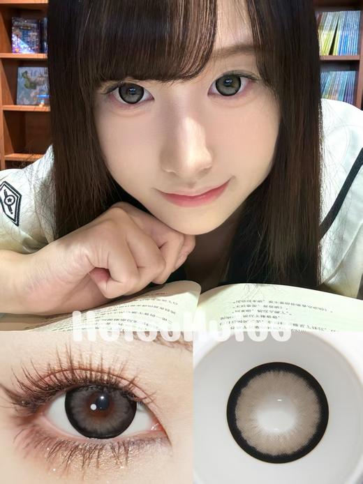 <月抛大直径>KIKICON-乌云荔荔 灰-14.5mm【月抛 0-1000度 含525/575】 商品图0