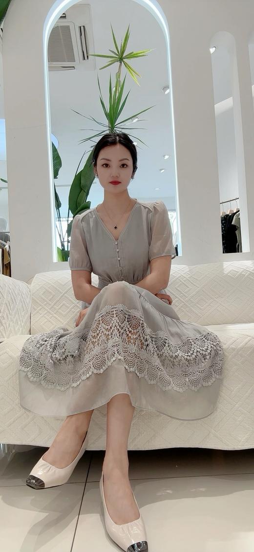 54X028天丝V领连衣裙 商品图1