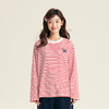 笛莎Deesha青少年女童T恤2025秋季女童红条纹宽松长袖T恤 商品缩略图1