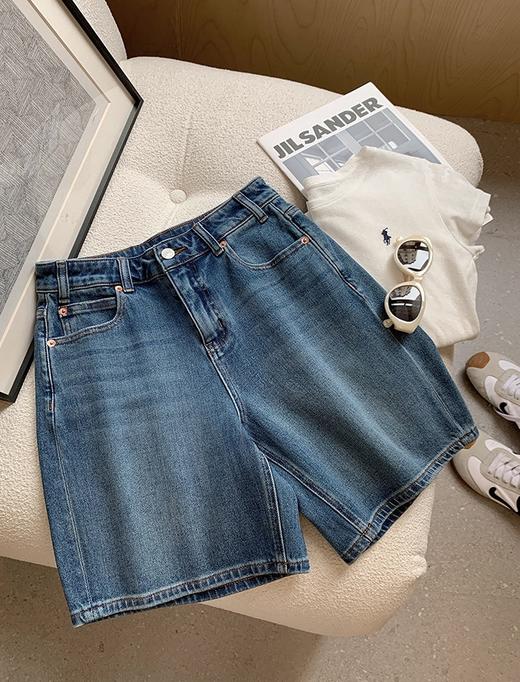 土耳其原单丹宁百慕大四面弹多工艺水洗直筒五分短裤 商品图12