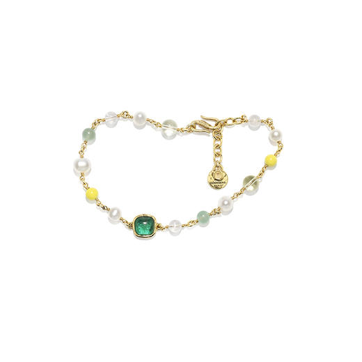 北京仓｜Goossens Paris-Lagune-金色 岩石水晶 珍珠 脚链［法国设计师］ 商品图1