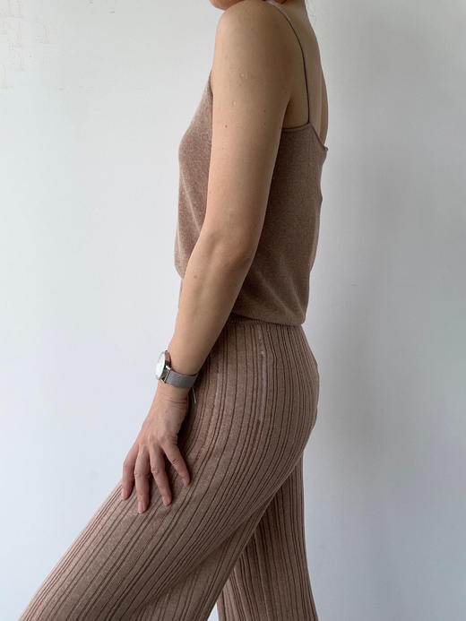 ZAANLI｜ZNSS25029 汉麻天丝肌理针织长裤 [ 棕 / 绿 ] 商品图12
