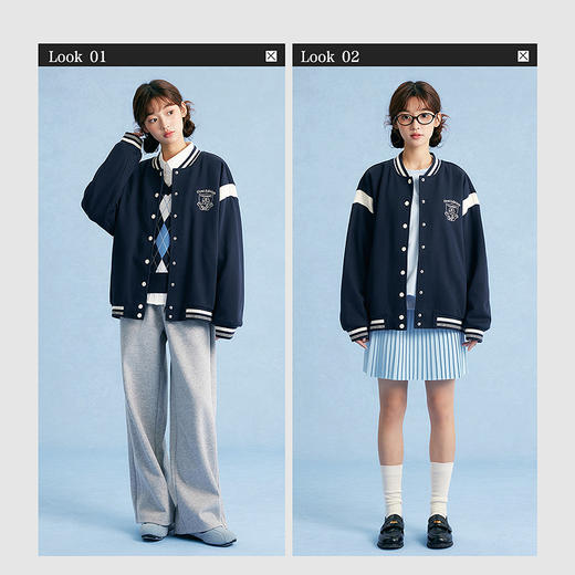 笛莎Deesha青少年女童外套2025秋季女童拼色棒球服外套 商品图2