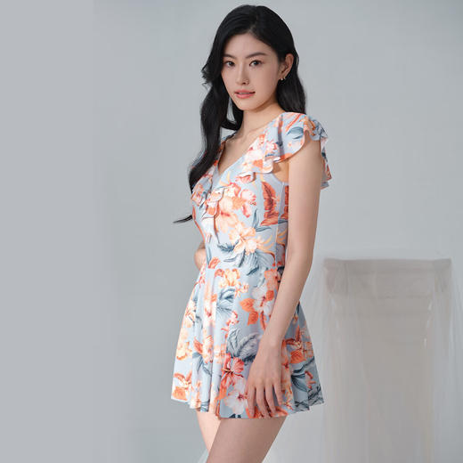 【3F】安莉芳v领印花民族风连体泳衣ES00252 商品图0