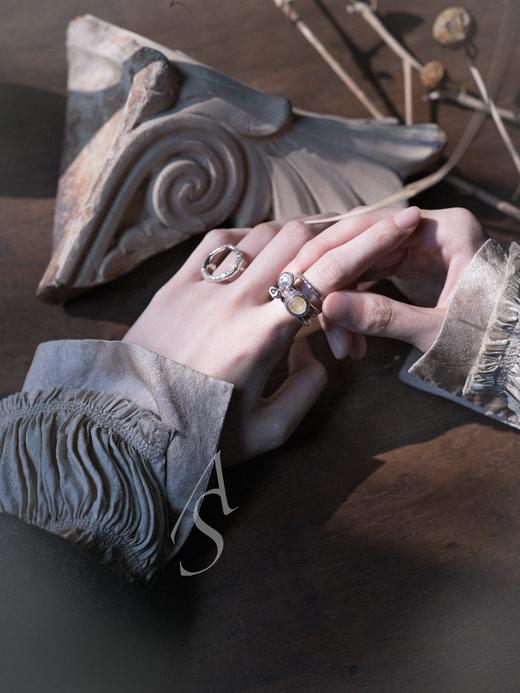 Rose Maria 25AW beenu金发晶香槟原钻手工银戒 商品图3