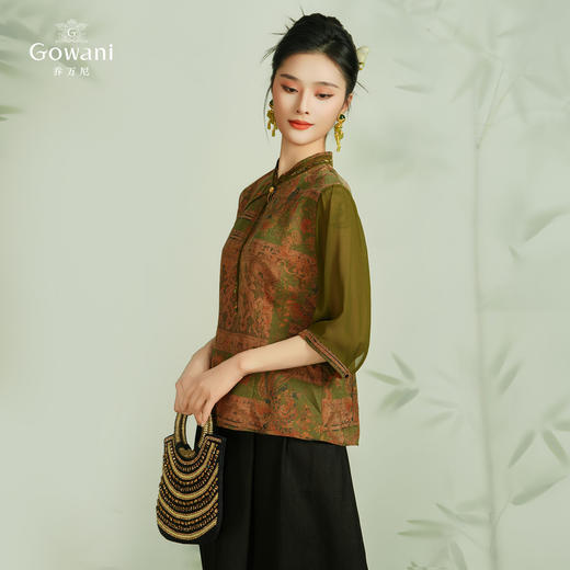 【凤舞倾阳】【香云纱】乔万尼100%桑蚕丝上衣24mm重磅真丝短袖EM2C777 商品图2