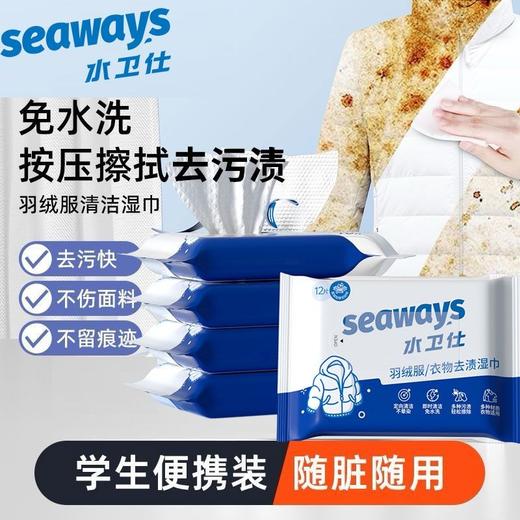 水卫仕羽绒服清洁湿巾12片免手洗不伤衣可爱小包湿巾随身携带去污神器效期27年1月 商品图7