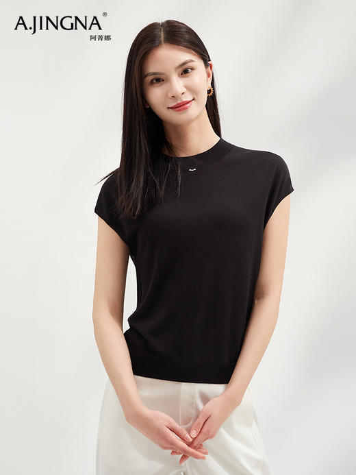 【质感丝滑】阿菁娜桑蚕丝通勤蝙蝠袖针织衫F30C301009 商品图2