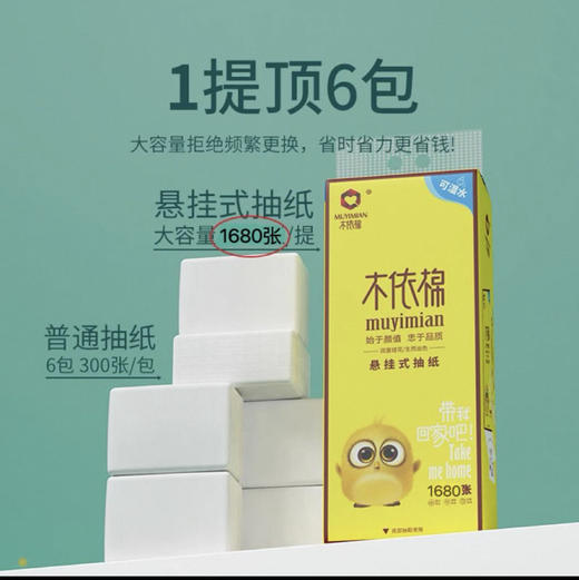 木依棉悬挂式面巾纸1680张MYM-2467 商品图0