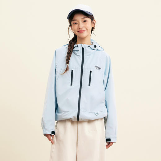 笛莎Deesha青少年女童外套2025秋季女童暗纹提花冲锋衣外套 商品图0