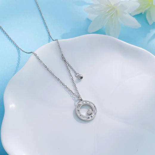 【限时8.8折】【线上铂金馆】PT950 铂金实心可调满心是你鱼鳞爱心圆饼节链(PTTL00202)预售产品下单后不退款不退货不换货不补差价) 商品图1