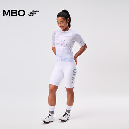 MBO女子背带骑行裤短裤T315时尚纯白抗透骑行裤25年春夏新款 商品图4