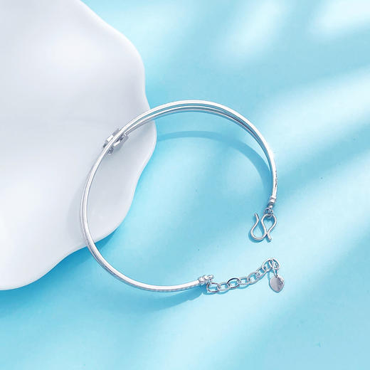 【限时8.8折】【线上铂金馆】PT950 【国际铂金协会 精品】铂金镂空开口手镯星星仿钻C字可调节链尾手镯(ACPTSZ00002)预售产品下单后不退款不退货不换货不补差价) 商品图2