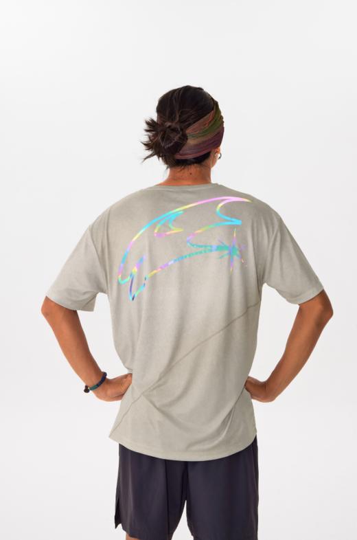 CryingCenter渐变3Clogo晕染肌理跑步短袖T恤运动吸汗单向导湿 商品图5