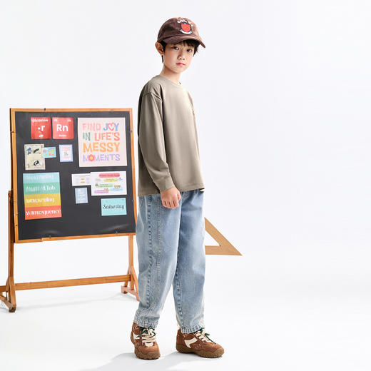 男童圆领长袖针织衫秋季新款安奈儿童装EB531528 商品图5