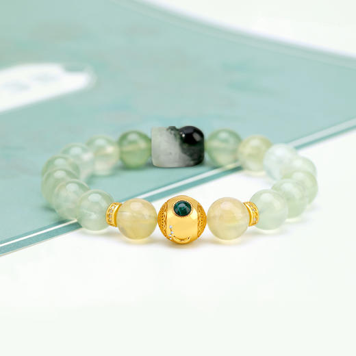 五行“喜木”系列 一本万利 绿葡萄石手链串 商品图1