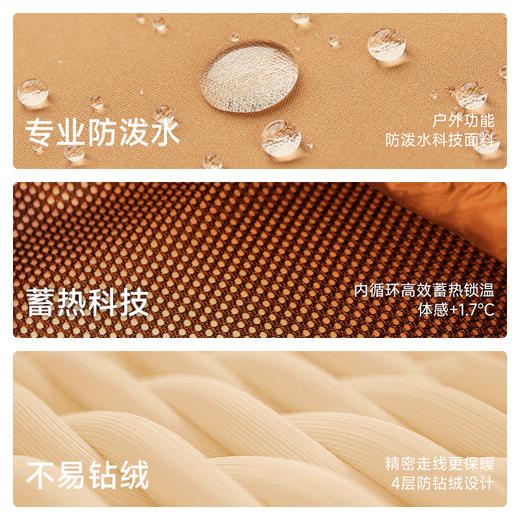 【骆驼×企鹅】企鹅男装2025秋冬新款防泼水蓄热内里连帽短款面包羽绒服 商品图2