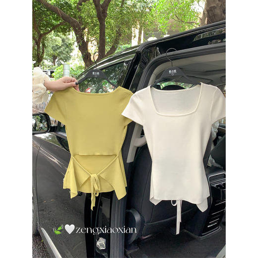 <曾小咸推荐>3.26现货秒杀 ！微信超特价！！2色方领短袖T恤 日常129.99 立减70 秒杀59.99！ 商品图2