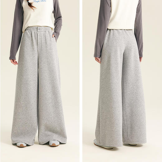 笛莎Deesha青少年女童裤子2025秋季女童宽松简约阔腿卫裤 商品图3