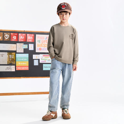 男童圆领长袖针织衫秋季新款安奈儿童装EB531528 商品图3