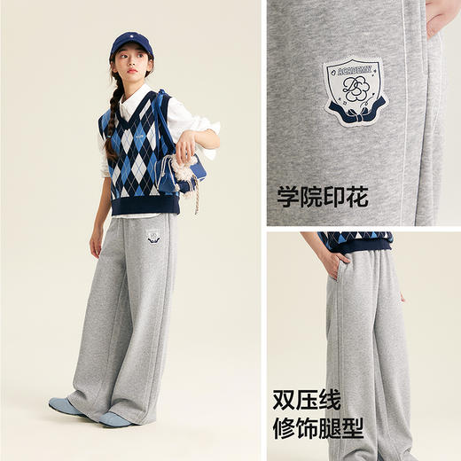 笛莎Deesha青少年女童裤子2025秋季女童时尚直筒卫裤 商品图3