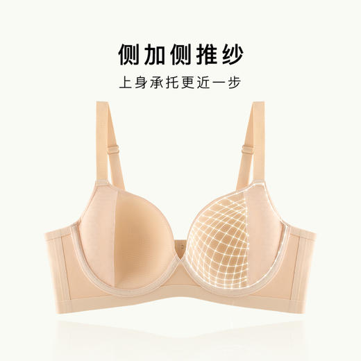 【托胸防下垂】大胸显小无痕清爽薄杯内衣聚拢收副乳软钢圈文胸罩轻盈无痕 商品图3