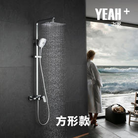 冶家飞雨系列高级三出水花洒套装 铜质空气注入顶喷