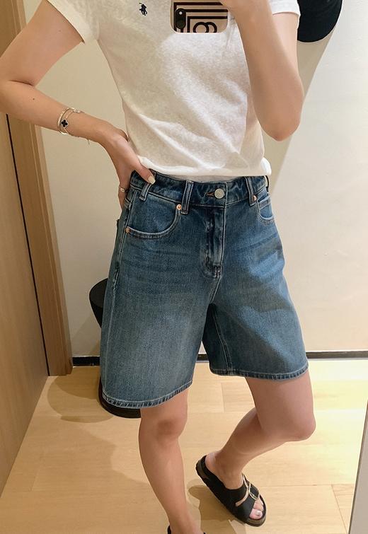 土耳其原单丹宁百慕大四面弹多工艺水洗直筒五分短裤 商品图13