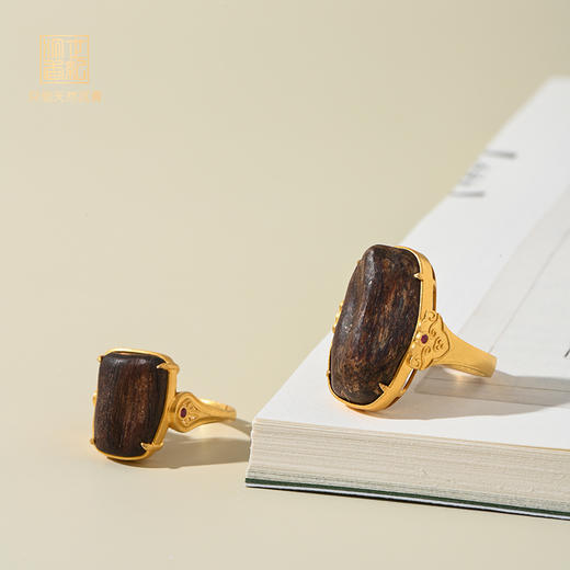 金络香踪丨天然芽庄红土包金戒指 沉水级丨合集 商品图0