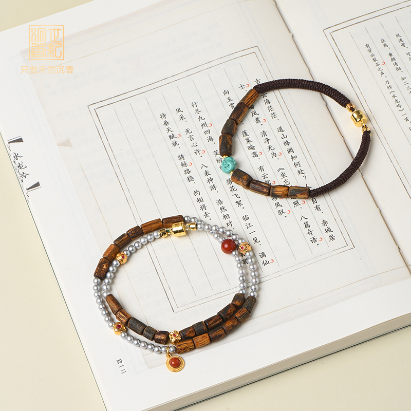 腕间·星河丨天然芽庄白奇楠桶珠 沉水级丨合集