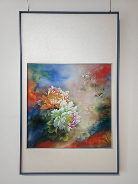 色釉泼彩富贵天成瓷板