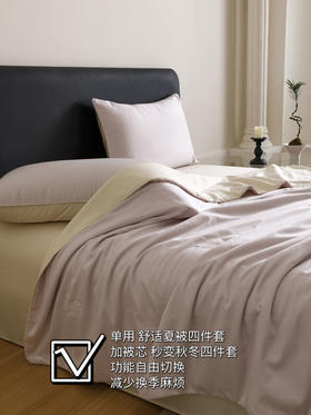 佑家·天丝免芯被四件套200*230cm  奥地利兰精天丝&全棉黄金CP 