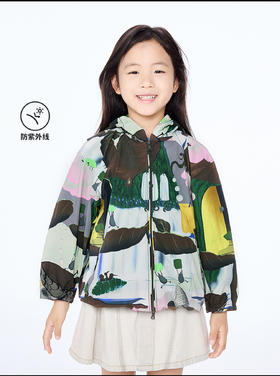 【春上新】8楼 江南布衣童装 防紫外线任意门图案印花宽松抽绳夹克男女童25秋新品 吊牌价：895元 活动价：806元