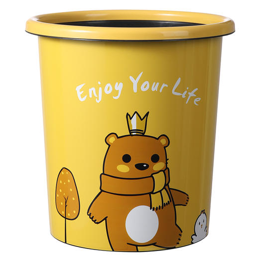 【批发】美丽雅印花压圈垃圾桶颜色随机24.5x25.5cm 1个 商品图0