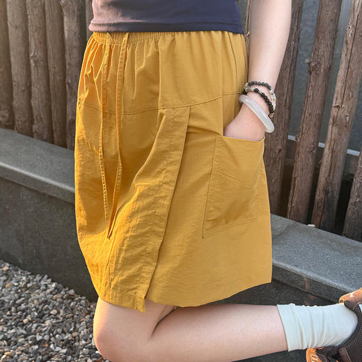 解放双腿的夏日美学【轻量感山系裙裤】毫不费力的舒适随意穿搭❗A字版型+不规则下摆，胯宽秒变直角胯❗无论怎么动，都不怕走光❗ 商品图6
