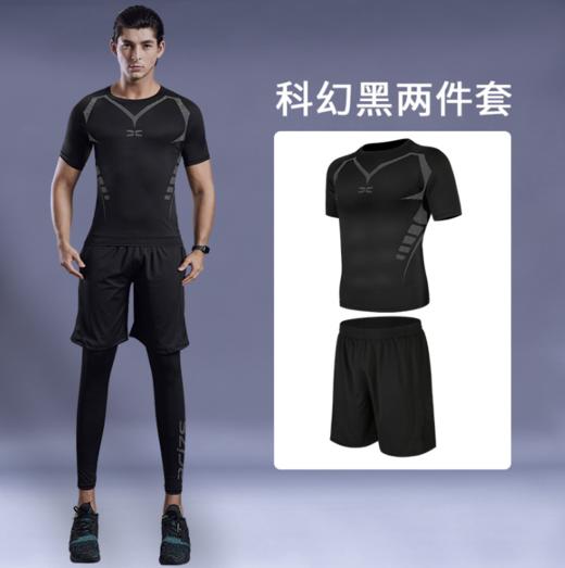 【强度保护 无惧摩擦】全新升级黑科技男士夏季运动健身套装 高弹舒适、透气干爽 速干男士运动跑步健身服 商品图6