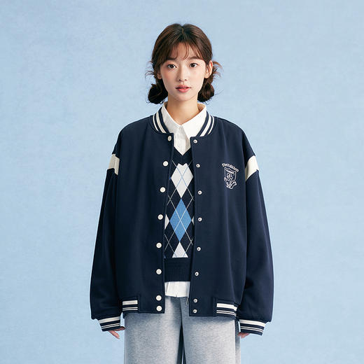 笛莎Deesha青少年女童外套2025秋季女童拼色棒球服外套 商品图1