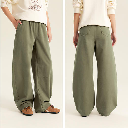 笛莎Deesha青少年女童裤子2025秋季女童宽松梭织弯刀裤 商品图4