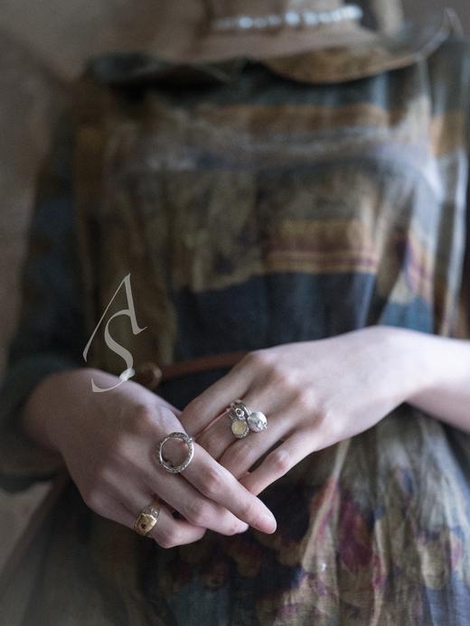 Rose Maria 25AW beenu金发晶香槟原钻手工银戒 商品图2